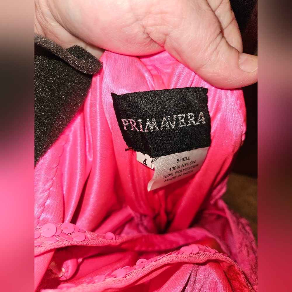 Primavera Pink One Shoulder Prom Dress Size 4 - Picture 3 of 3